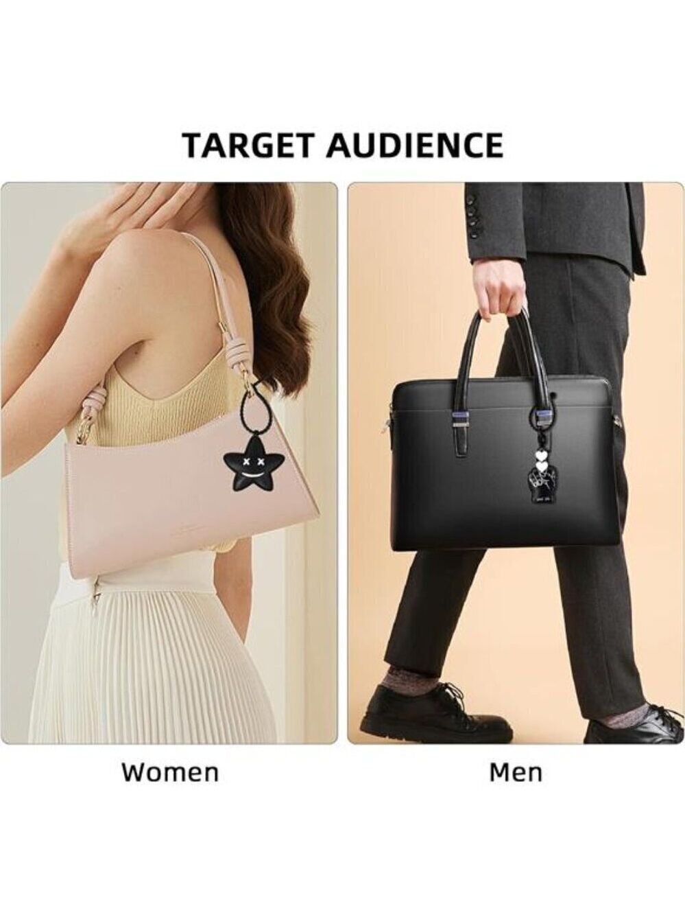 2Pcs Leather Bag Charms for Handbag Funny Black Purse Charms finger Star - Picture 7 of 9